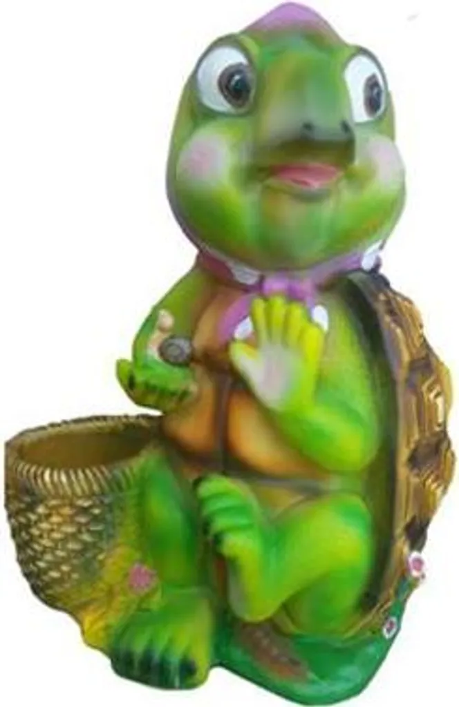 Décoration de Jardin Tortue Rigolote 54cm - Figurine Animale de Luxe