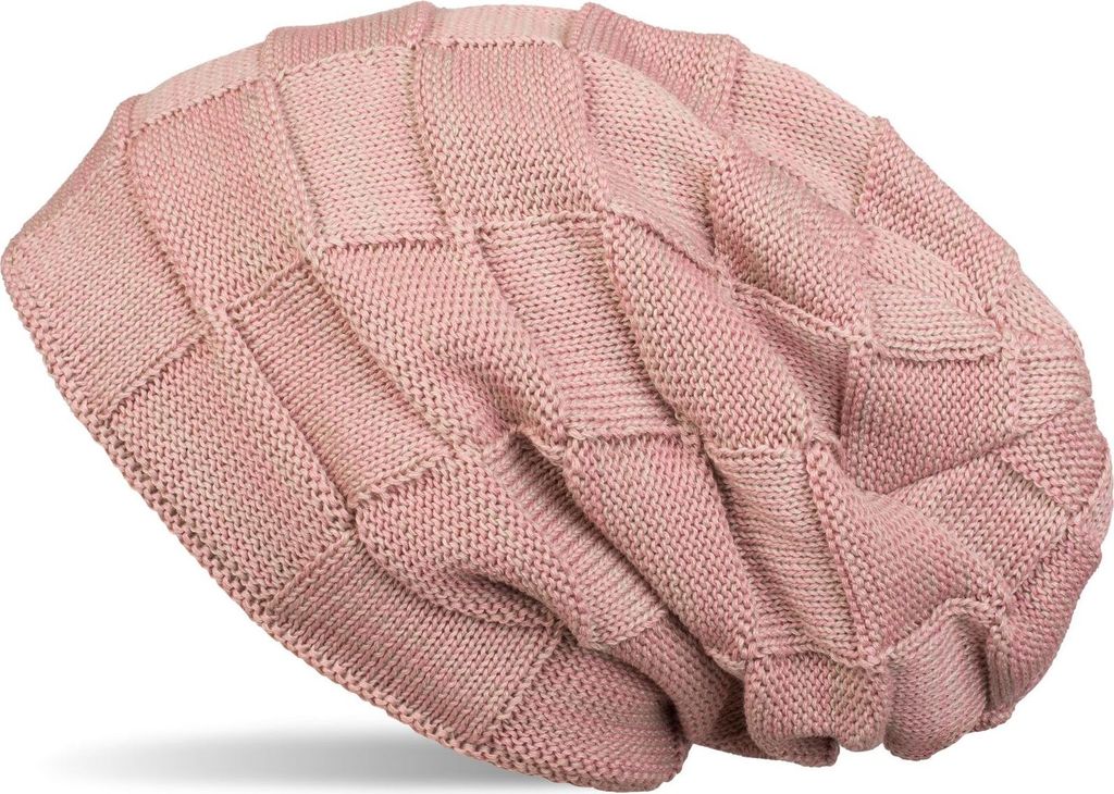 styleBREAKER warme Feinstrick Checked Beanie Mütze mit Flecht Muster und sehr weichem Fleece Innenfutter, Uni 04024090