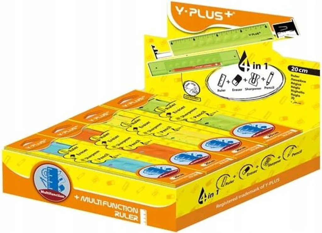 4in1 20cm righello gomma matita temperino