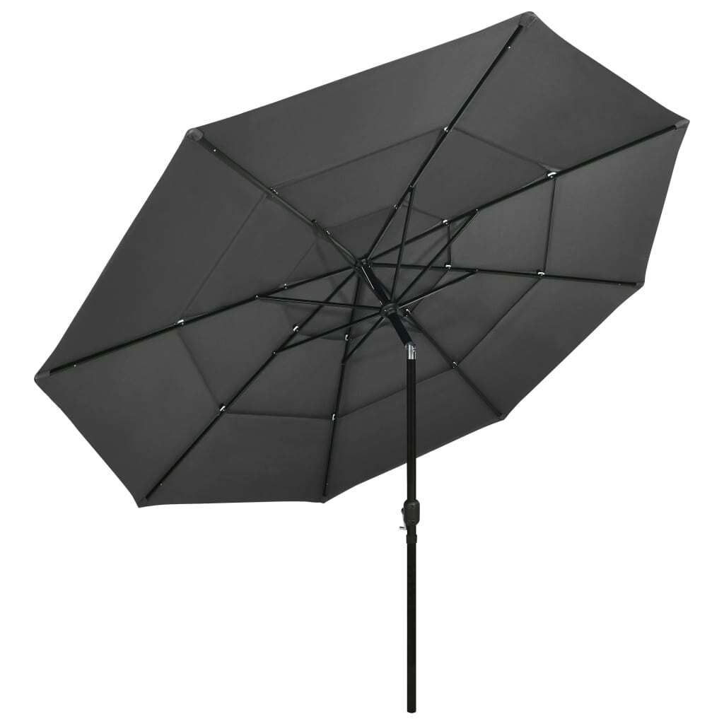 vidaXL Sonnenschirm mit Aluminium-Mast 3-lagig Anthrazit Produktbild 