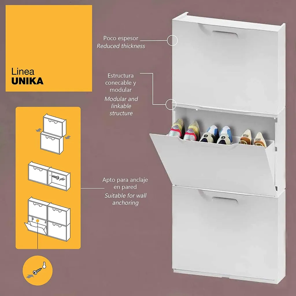 Étagère à chaussures gain de place Unica pour petits espaces - 13