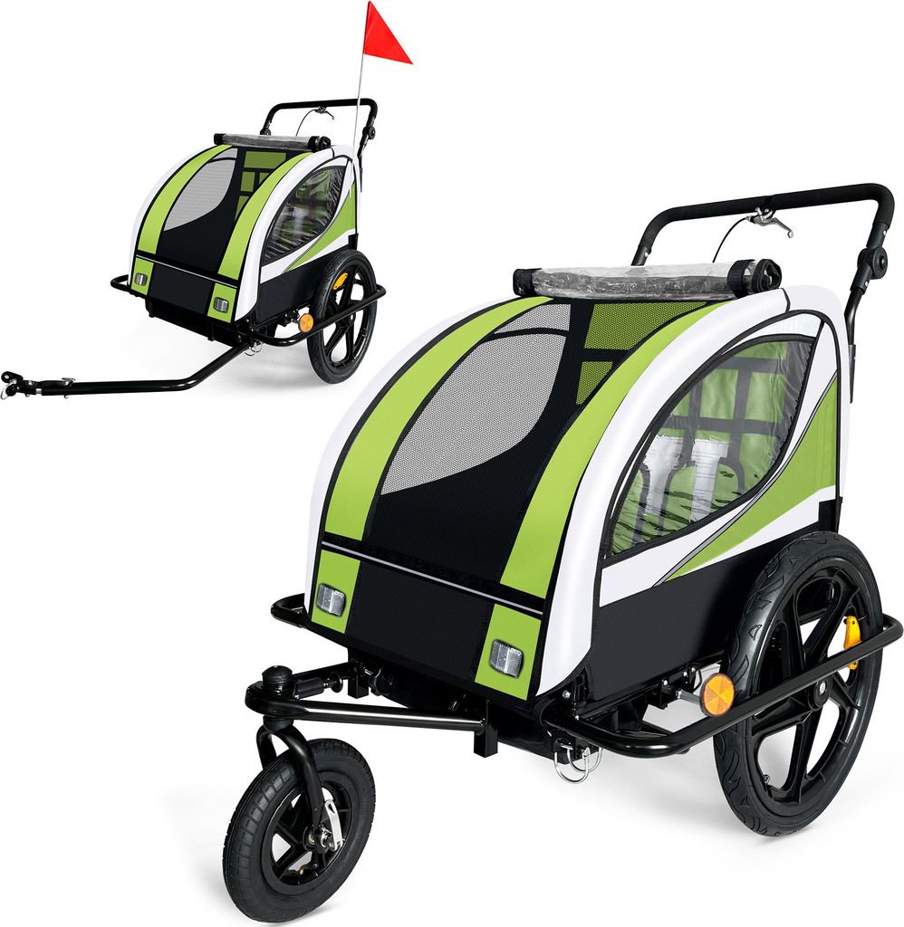 SAMAX 360° otočný príves na bicykel 2v1 Jogger - v zelenej Obrázok produktu