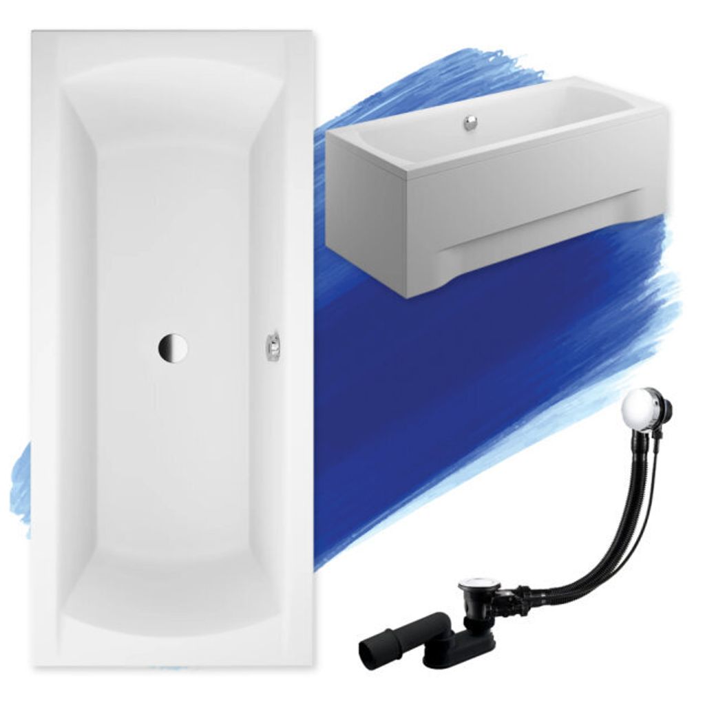 Wanna Akrylowa Zestaw 4w1 Prostokątna 180x80 Biała + Zdjęcie produktu 