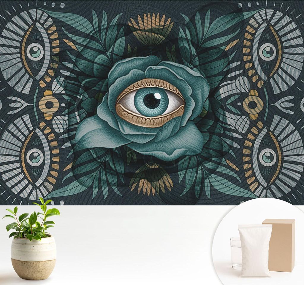Fototapete - 104x70 cm - Tapete - Wandtapete - Wandbilder - Dekofolie - Tapete Folie - Wand - Dekoration - Wohnzimmer - Blütenauge