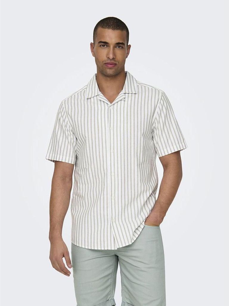 Only & Sons Alvaro Resort Oxford Kurzarmhemd Weiß M Herren Weiß M