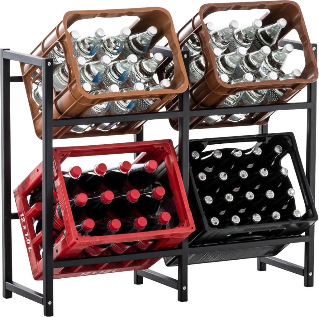 TPFLiving 4er Getränkekistenständer Lenny schwarz