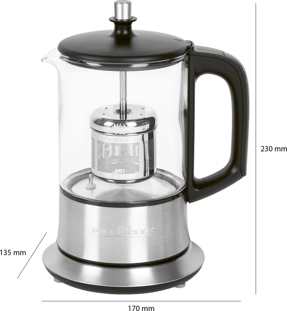 Clatronic PC-TK 1165 Bollitore e Teiera 2-in-1 Acciaio 1100W - 13