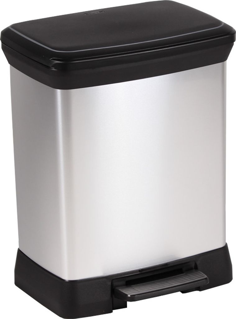 Curver Tretmülleimer Deco Rechteckig 30L Silbern Produktbild 10