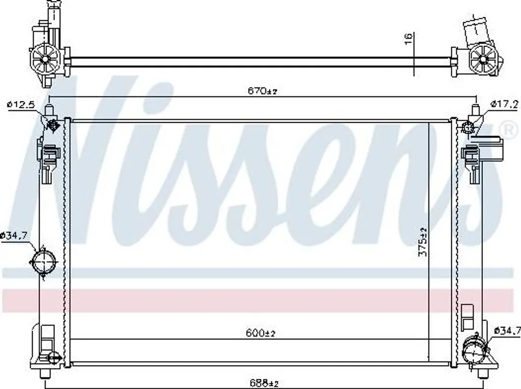Radiateur Moteur Nissens 606838 Haute Résistance OE 164000T350 Toyota