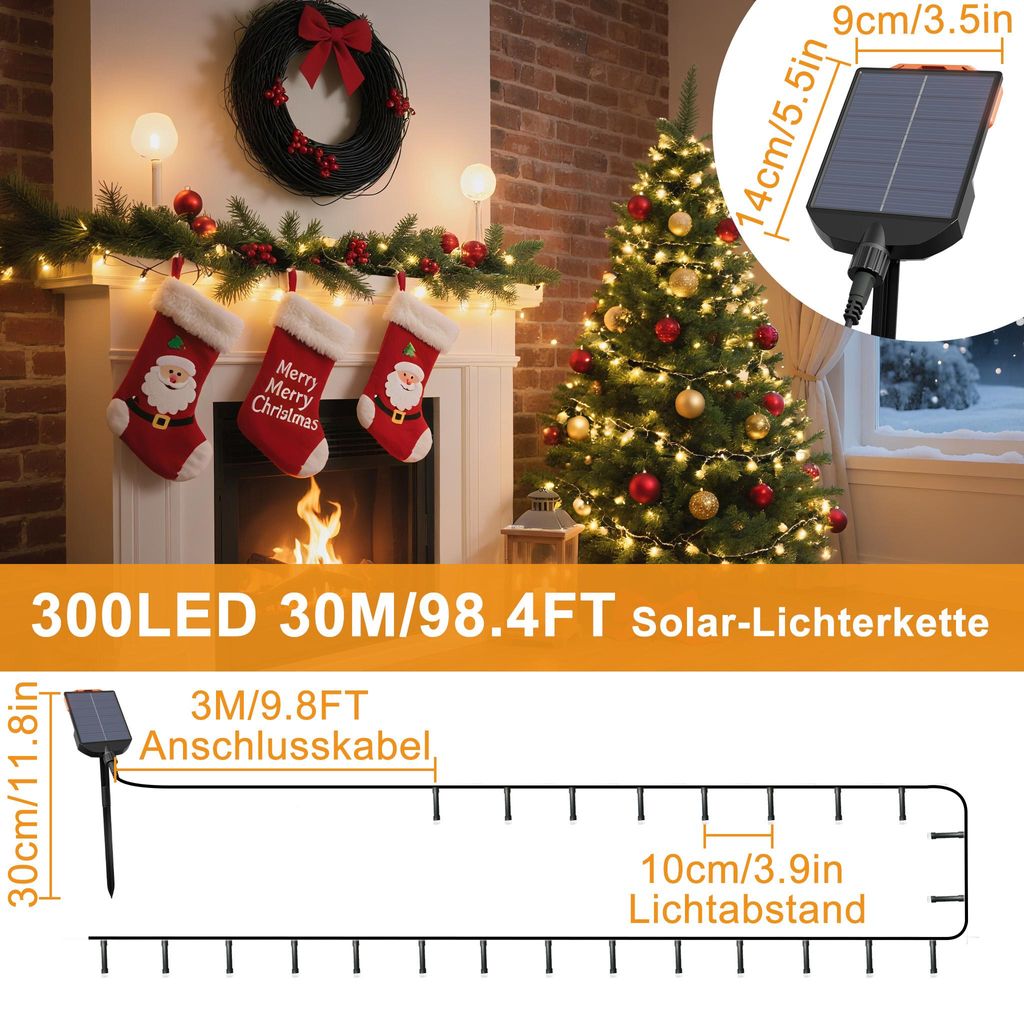 Acquista Luci Stringa a Filo di Rame ad Energia Solare a 8 Modalità per Esterno Interno Casa Giardino Festa Matrimonio Patio Albero Decorazione Natalizia in Italia a partire da 12