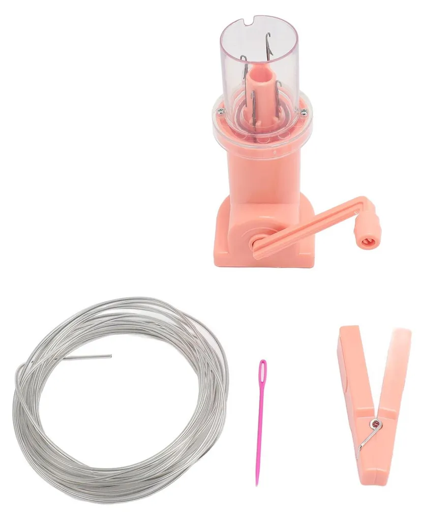 Macchina per maglieria a bobina manuale, fai da te, lavoro a maglia veloce, mini mulino per cucire, strumento di tessitura semplice per maglie, braccialetti, rosa
