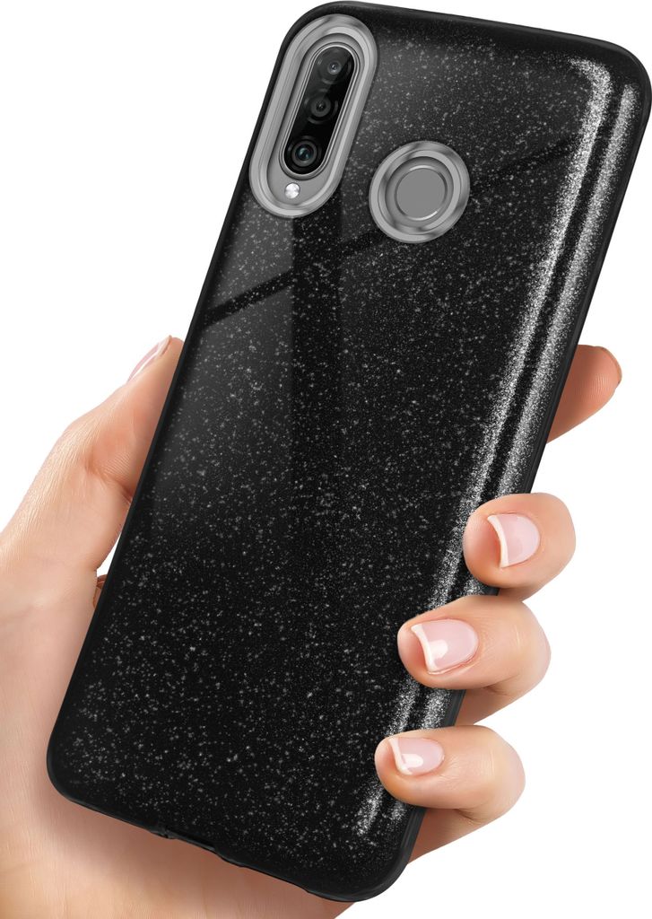 GLITTER-Case für Huawei P30 Lite/P30 Lite New, Farbe:Glamour - Black