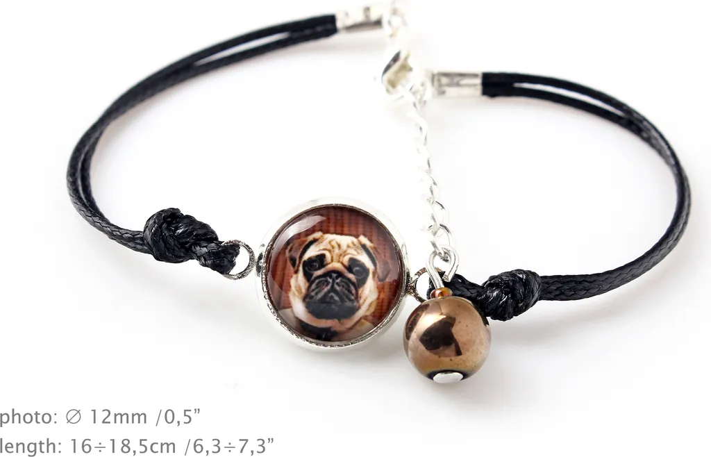 Gioielli Fatti a Mano Art-Dog | Set con Foto Cane Mops Carlino