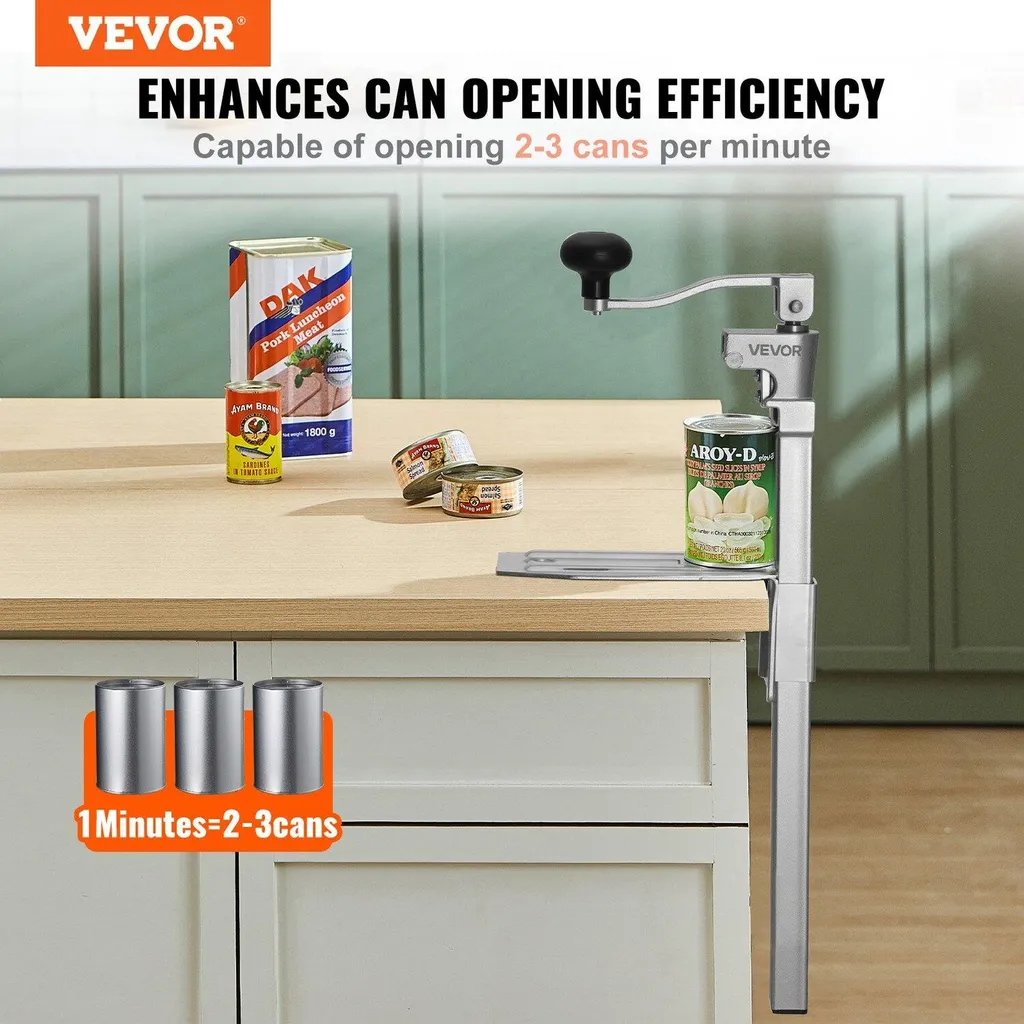 Ouvre-boîtes robuste de table inox avec fixation vis pour magasins