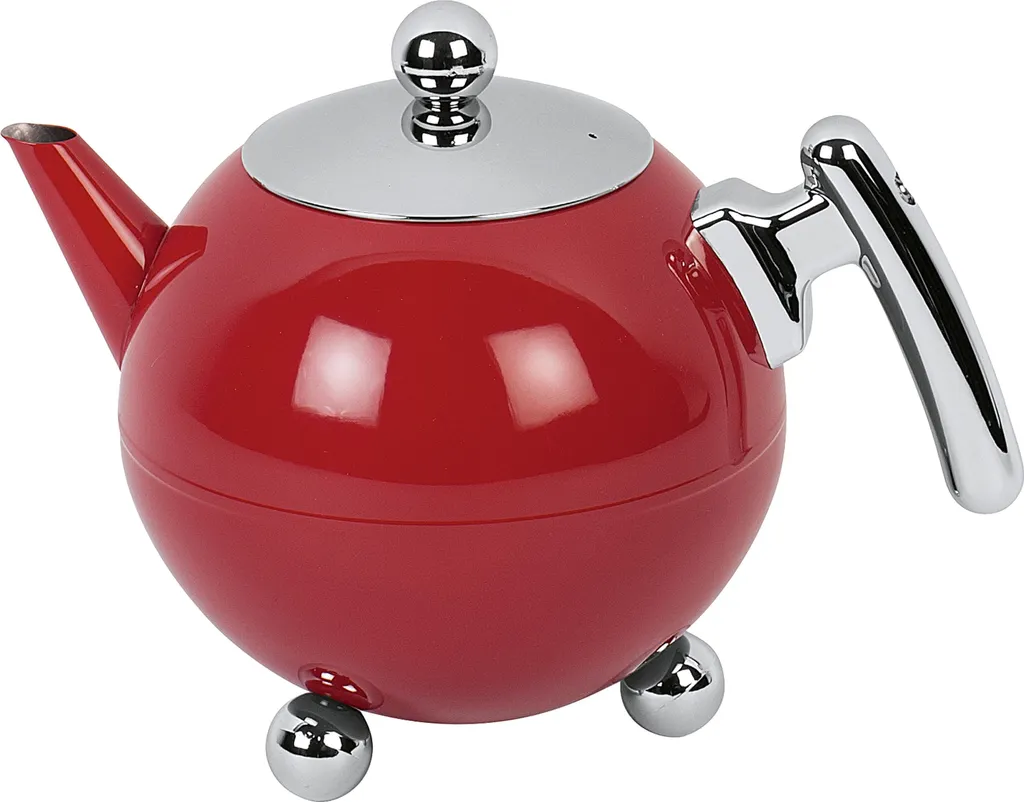 Bredemeijer Bella Ronde 1,2L Rouge Chrome - Théière Double Paroi Inox