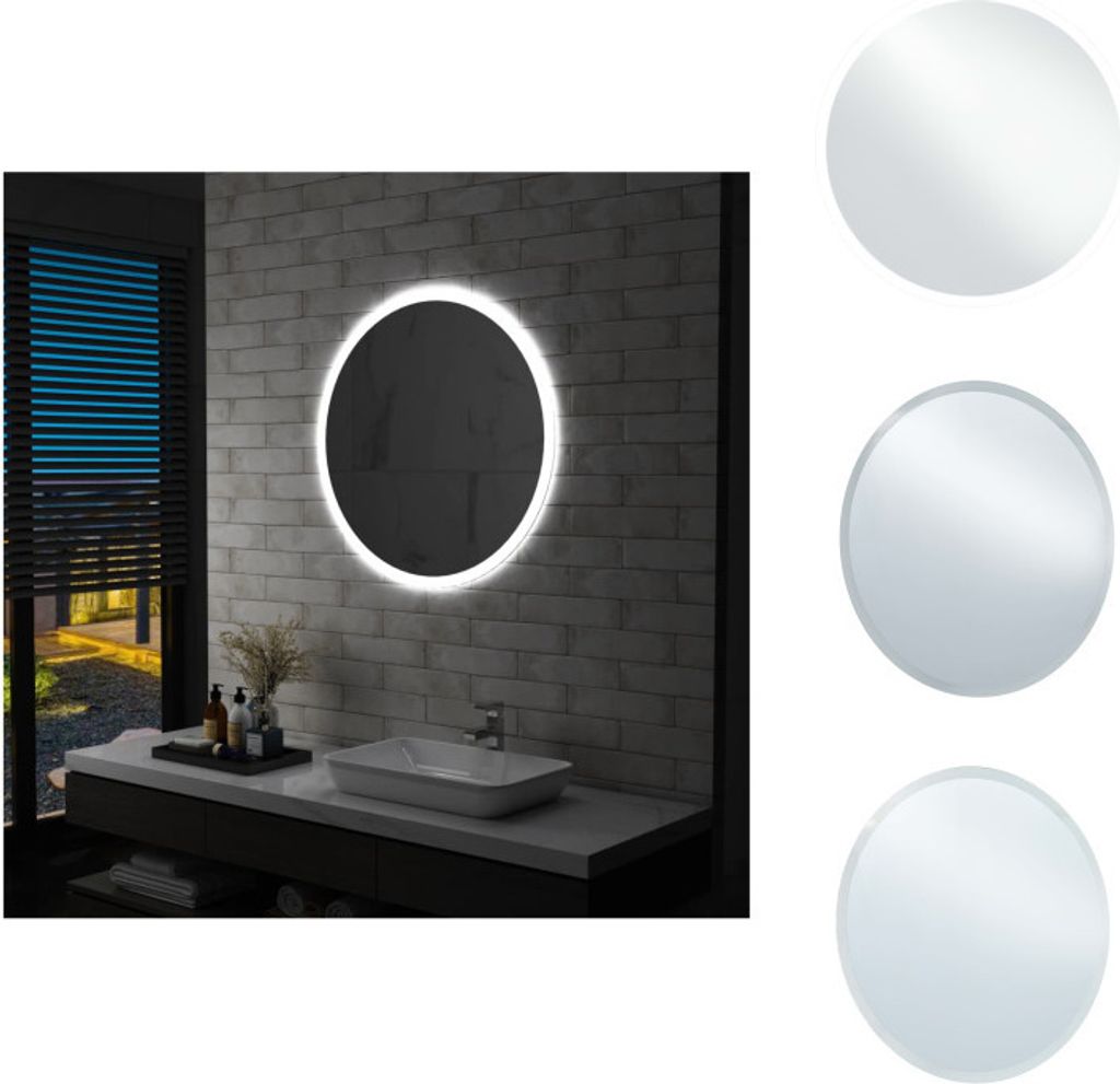 vidaXL Badezimmerspiegel mit LED 80 cm - Spiegel