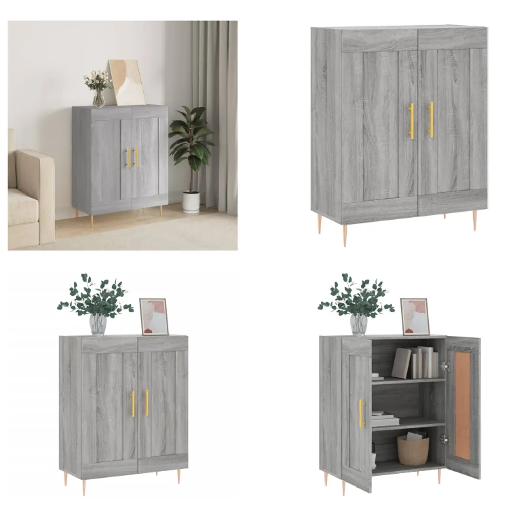 vidaXL Credenza Grigio Sonoma 69,5x34x90 cm Materiale a base di legno - Credenza - Credenze - Armadio - Armadio portaoggetti