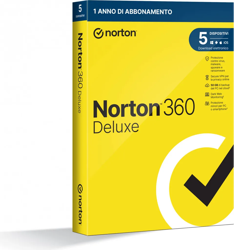 Solution de cybersécurité Norton 360 Deluxe 1 appareil pendant 12 mois