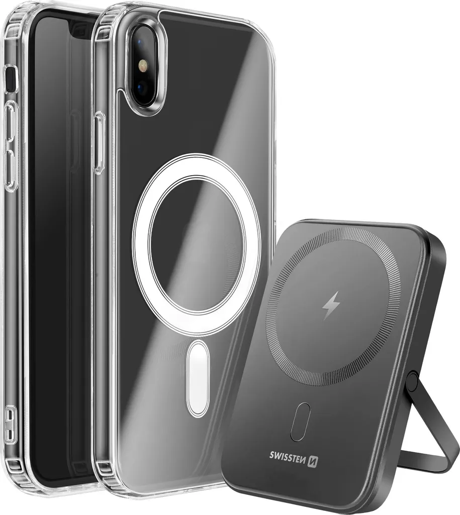 Pack de Charge Magnétique pour iPhone X avec Coque et Power Bank Qi