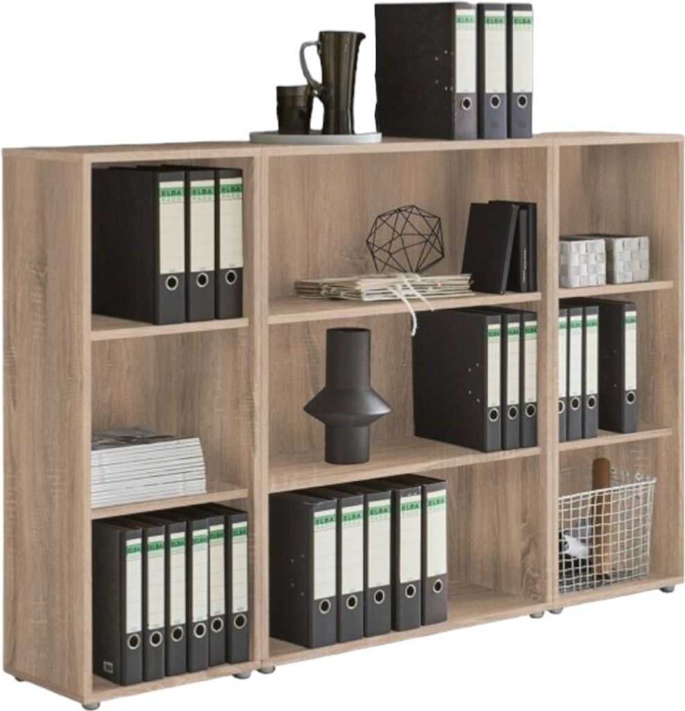 Aktenregal TABOR 2 in Eiche Sonoma, Regal-Set, Büroregale, ideal für Aktenordner