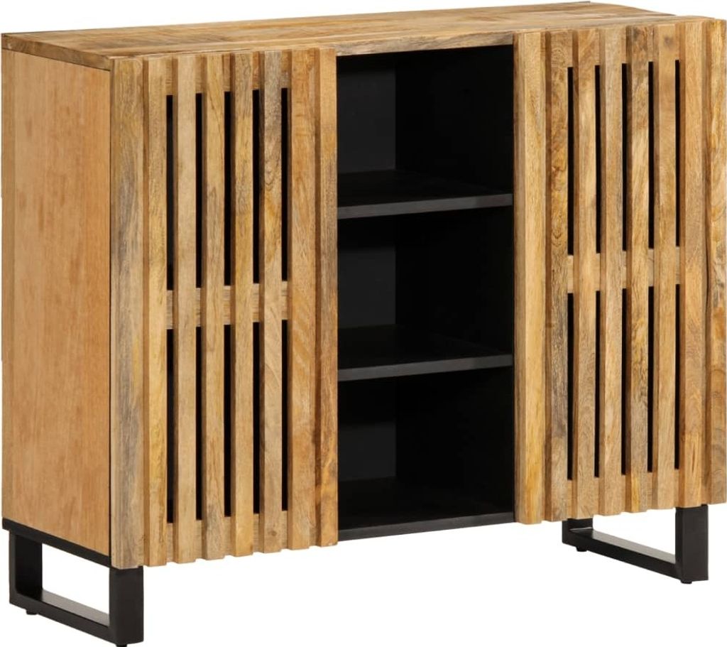 Sideboard 90x34x75 cm Raues Massivholz Mango