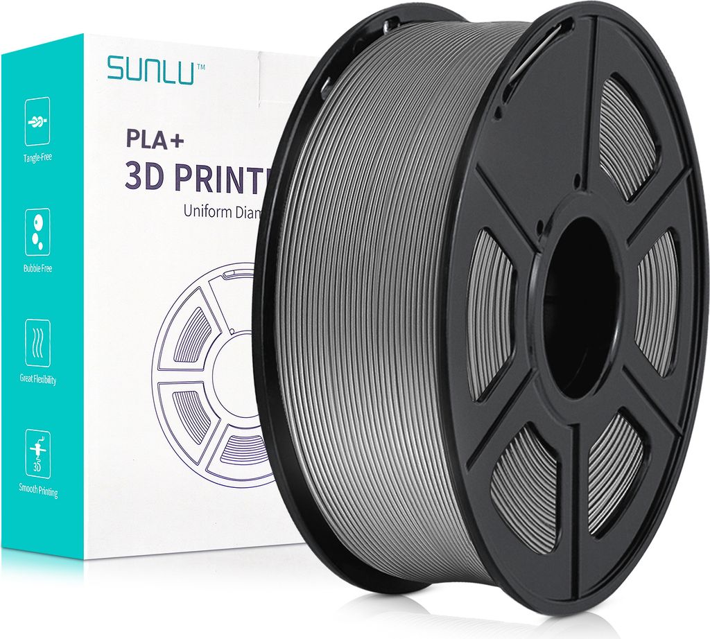 Sunlu PLA+ Filament Grey 1.75mm 1kg Produktbild 