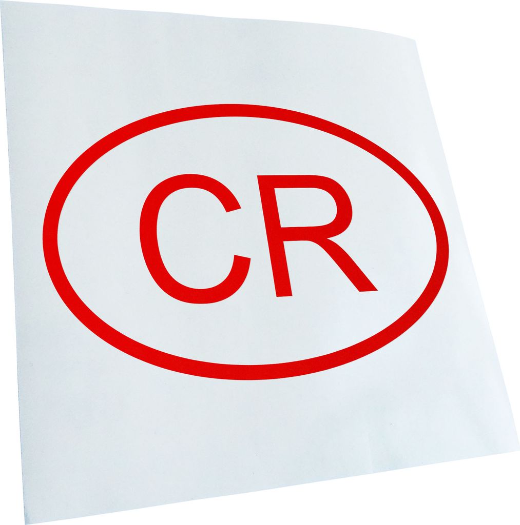 Kiwistar - Autoaufkleber - Costa Rica CR Heckscheibe - Aufkleber für Auto Kfz Fahrrad, LKW, Truck Mofa