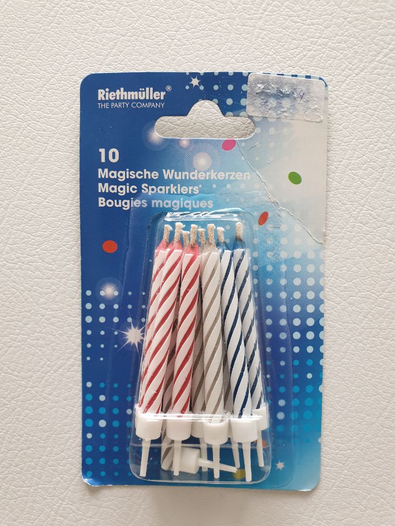 Ri550223 bunt-weiß Wunder Kerzen Mini Geburtstagskerze Produktbild 