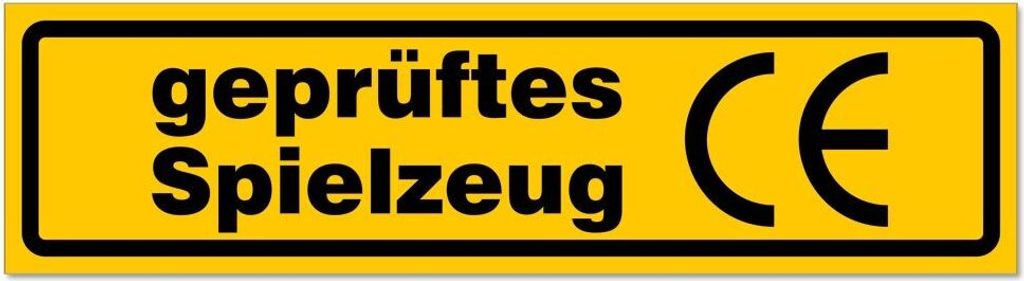 Kiwistar - Autoaufkleber - Gelb - Schwarz - 30 x 8 cm - es Spielzeug invertiert - Hinweis Aufkleber Sticker für Auto, Kfz, Fahrrad, PKW, LKW