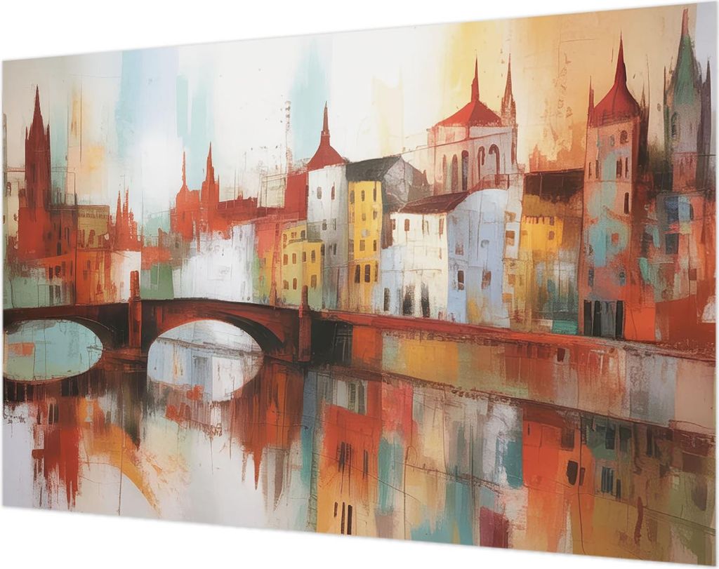 Wandtapete - Dekorative Tapete für Wohnzimmer- Tapetenfolie für Wanddekoration - 104x70 cm - Stadtlandschaft