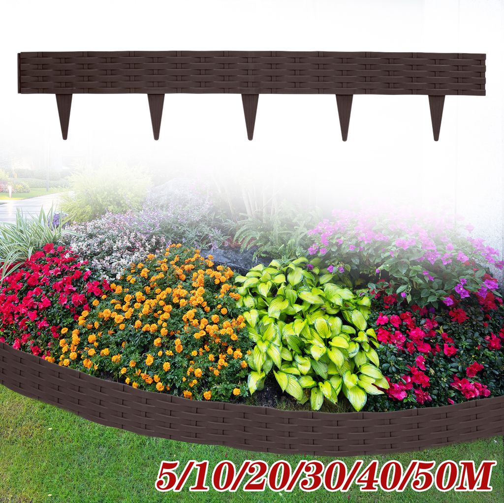 Suusolny Rasenkante Rattan Optik - 10m Beetumrandung Aus Kunststoff