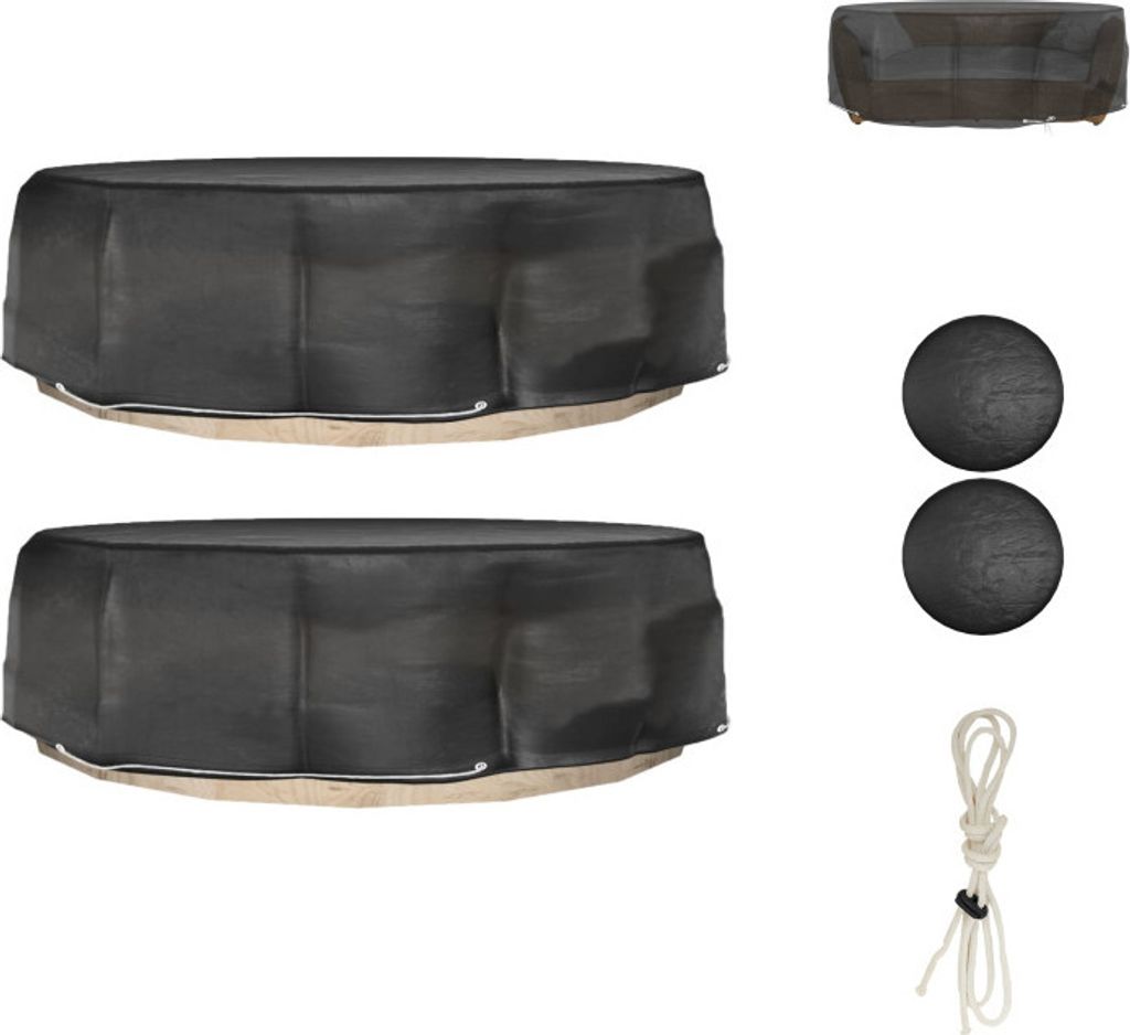 vidaXL Abdeckungen für Lounge-Insel 2 Stk. 8 Ösen Ø188x50 cm Rund - Gartenmöbel-Schutzhüllen