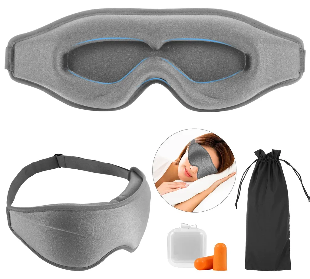 Masque de sommeil occultant 3D anti-transpiration pour homme et femme