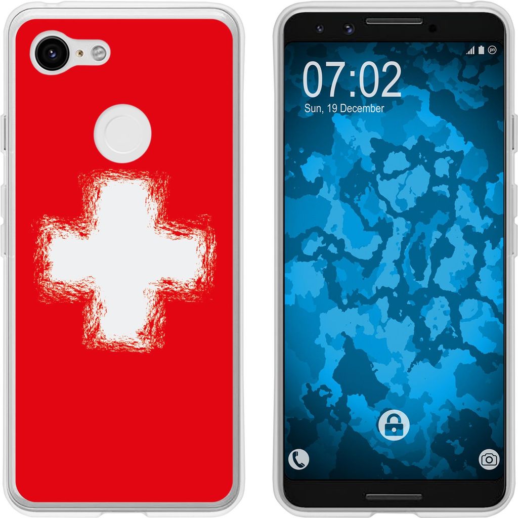 PhoneNatic Case kompatibel mit Google Pixel 3 Silikon-Hülle WM Schweiz M10