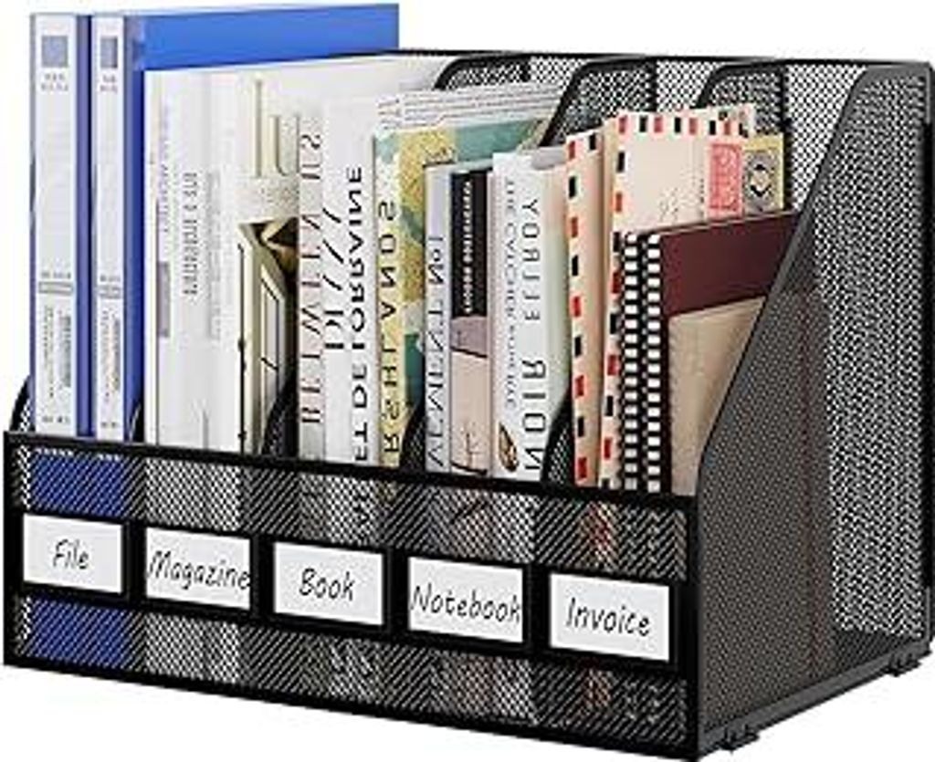 EasyPAG 5 Fächer A4 Metall Büro Schreibtisch Organizer Dokumentenhalter Aktenablage Zeitschriftenhalter Briefablage Papier Magazin Organisator,Sc...