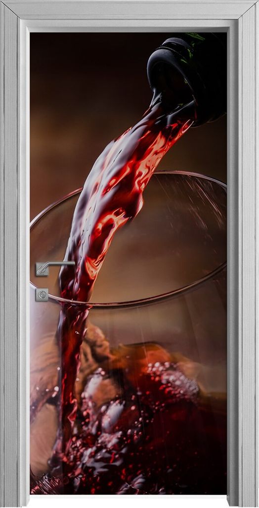 Tür Selbstklebende 90x210 cm Türfolie Türtapete Klebefolie - Wein Glas