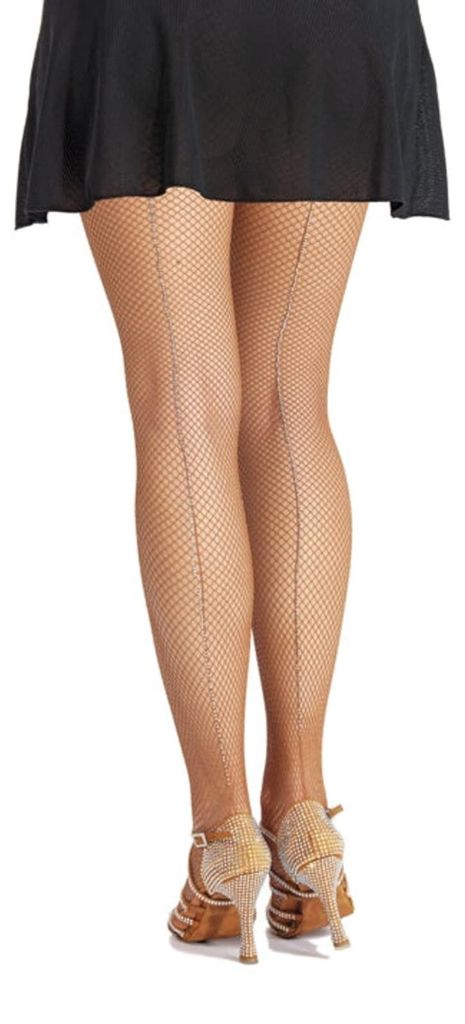 Pridanza 844 Netzstrumpfhose mit Strass hinten am Bein