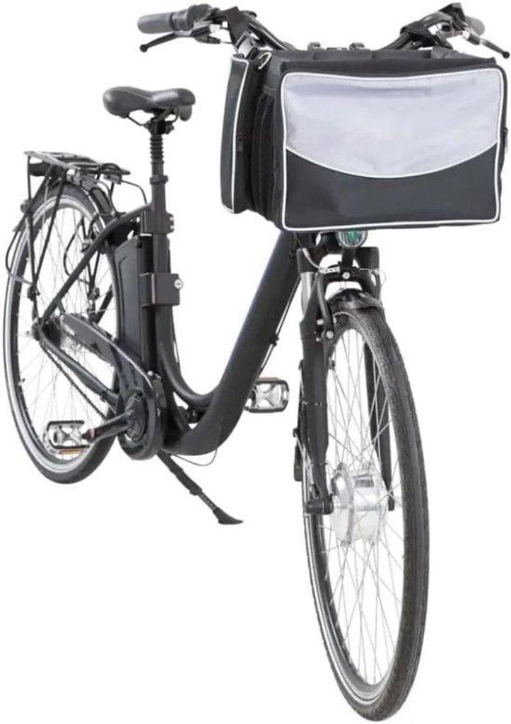Famanu Fahrradkorb stabile Vorderseite für Fahrrad - schwarz/grau