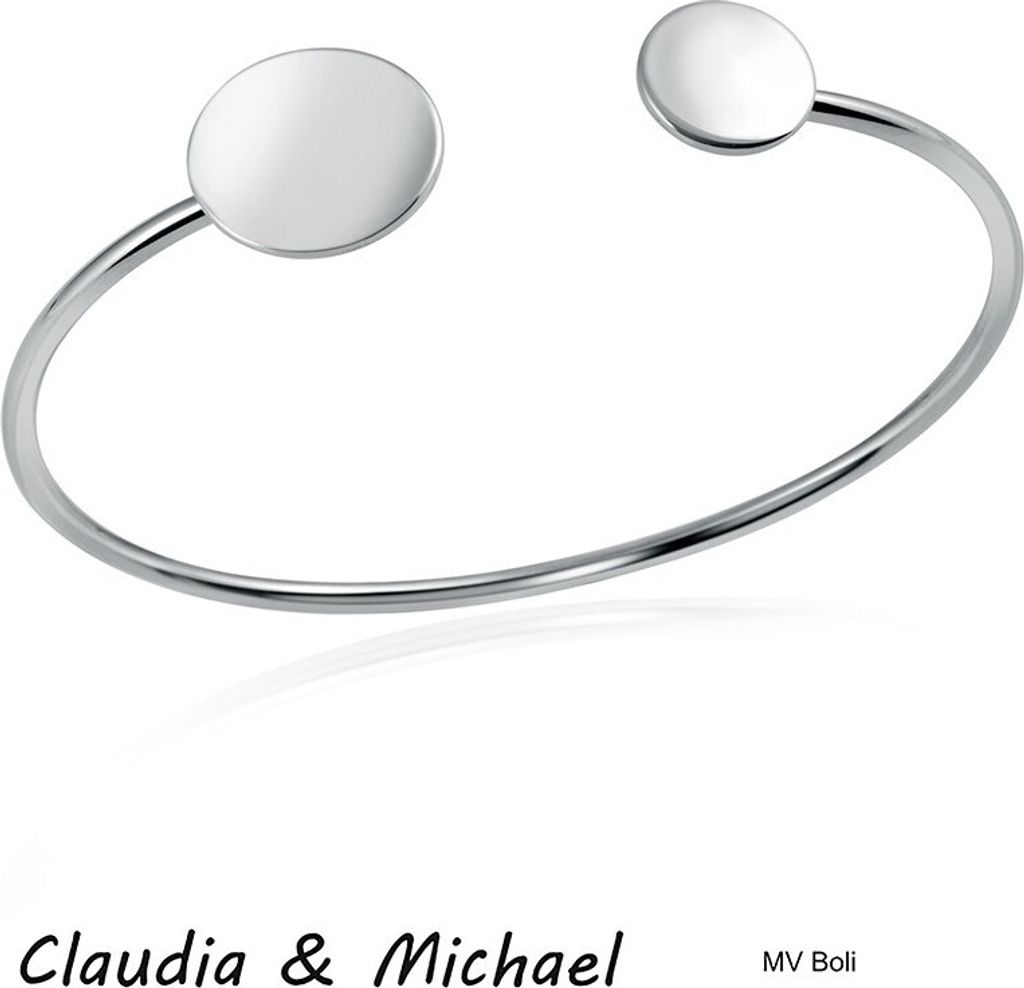 MATERIA by Matthias Wagner Damen Armreif Silber 925 Gravur inklusive - Silber Armband personalisiert 16-18cm Etui SA-20