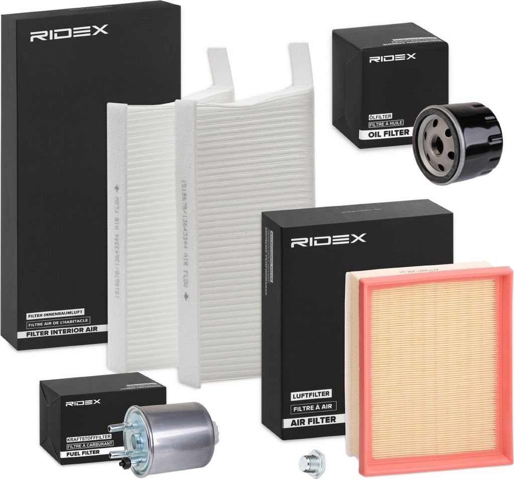 RIDEX Filterset Inspektionspaket Filtersatz für RENAULT LAGUNA III Grandtour (KT0/1) LAGUNA III (BT0/1)