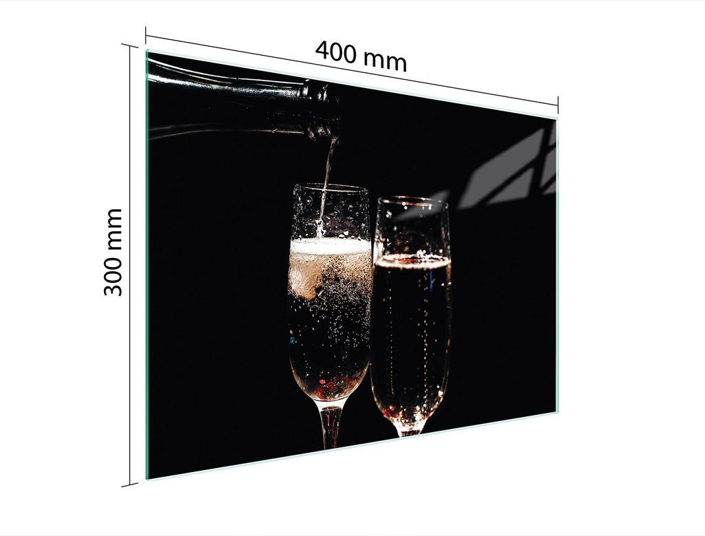 Schneidebrett Herdabdeckplatte Multiglasschneidplatte 40x30 cm Brille Schwarz