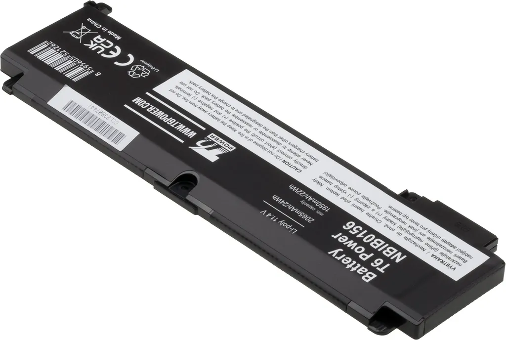 Batteria T6 Power per Lenovo ThinkPad T470s | Ricambio 11.4V 2065mAh Nero - 2