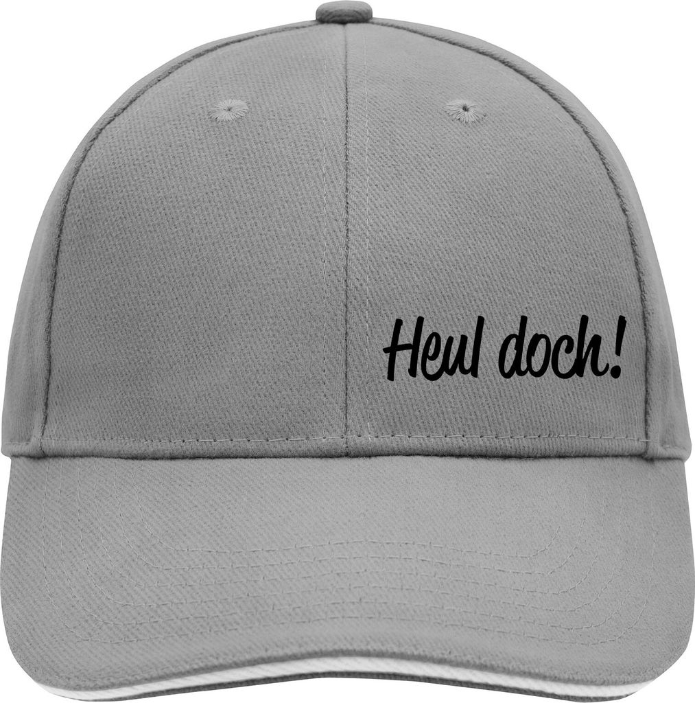 Huuraa Cappy Mütze Heul doch Schriftzug Dark Grey/White Baumwolle 6-Panel Kappe Geschenkidee