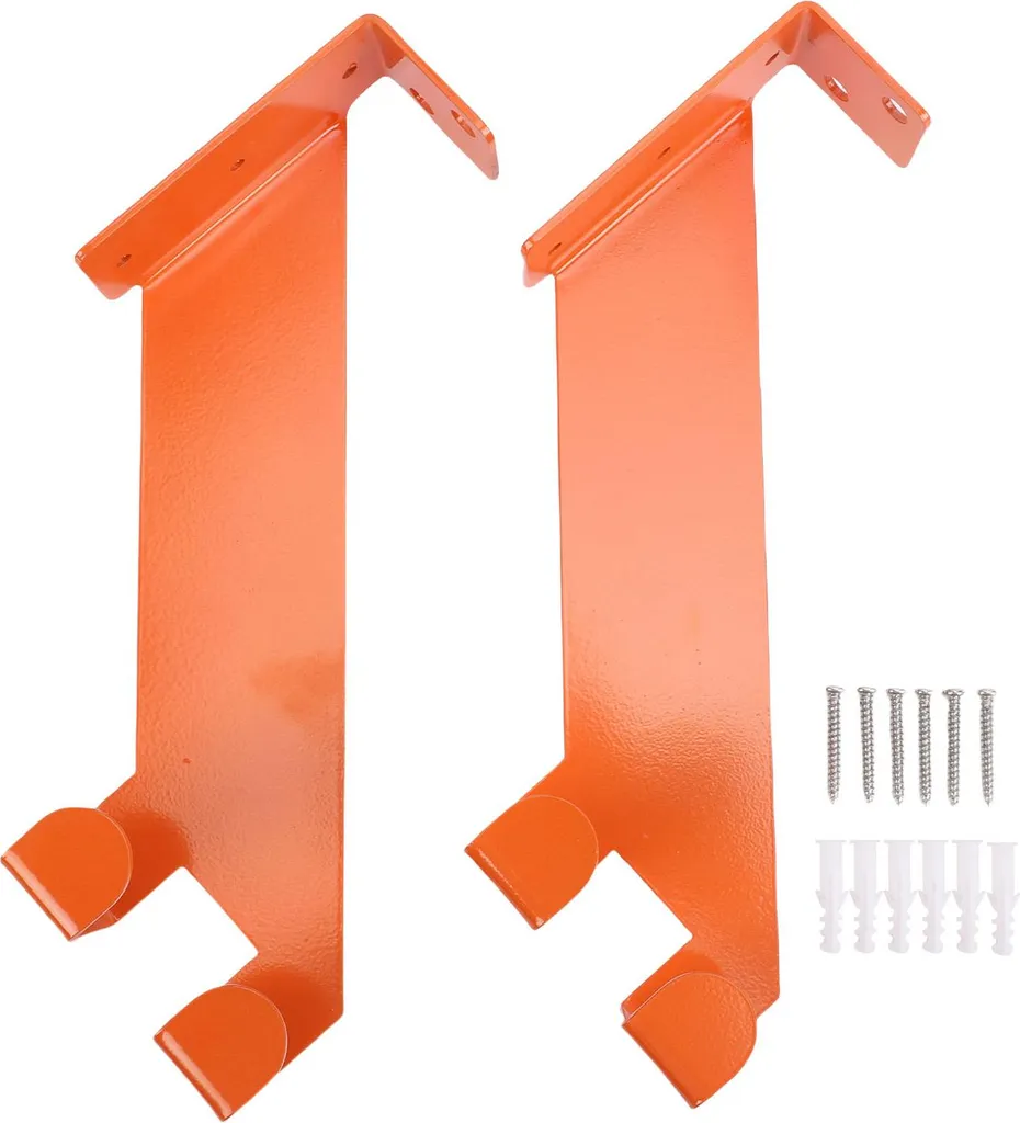 2 Supports Muraux pour Tronçonneuse en Acier Inoxydable Orange Robuste