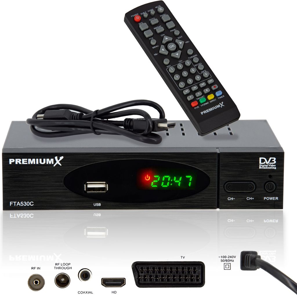 PremiumX Kabel Receiver DVB-C FTA 530C Digital FullHD TV Produktbild