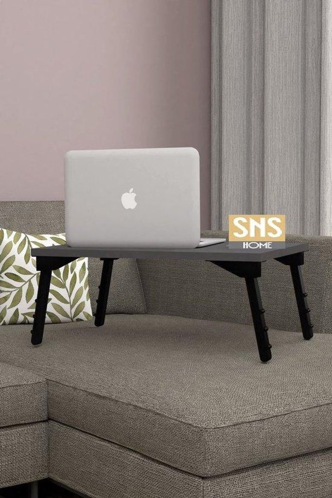 Laptoptisch Beistelltisch für Bett und Sofa 60 x 35,5 x 23,5 cm Anthrazit