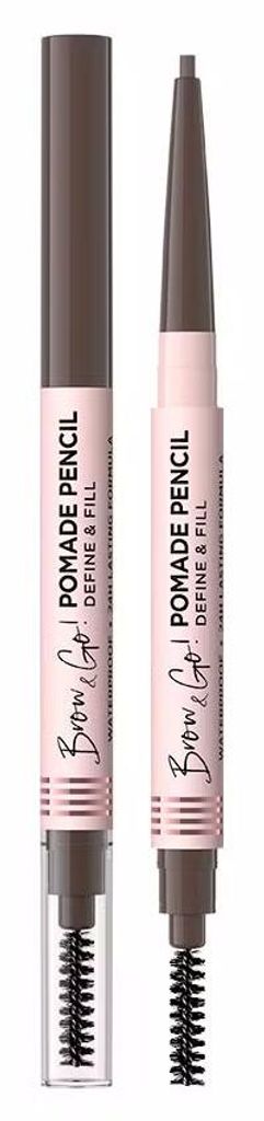 Eveline Cosmetics Brow & Go! – langanhaltender, wasserfester Augenbrauenstift, Taupe – 36er Karton
