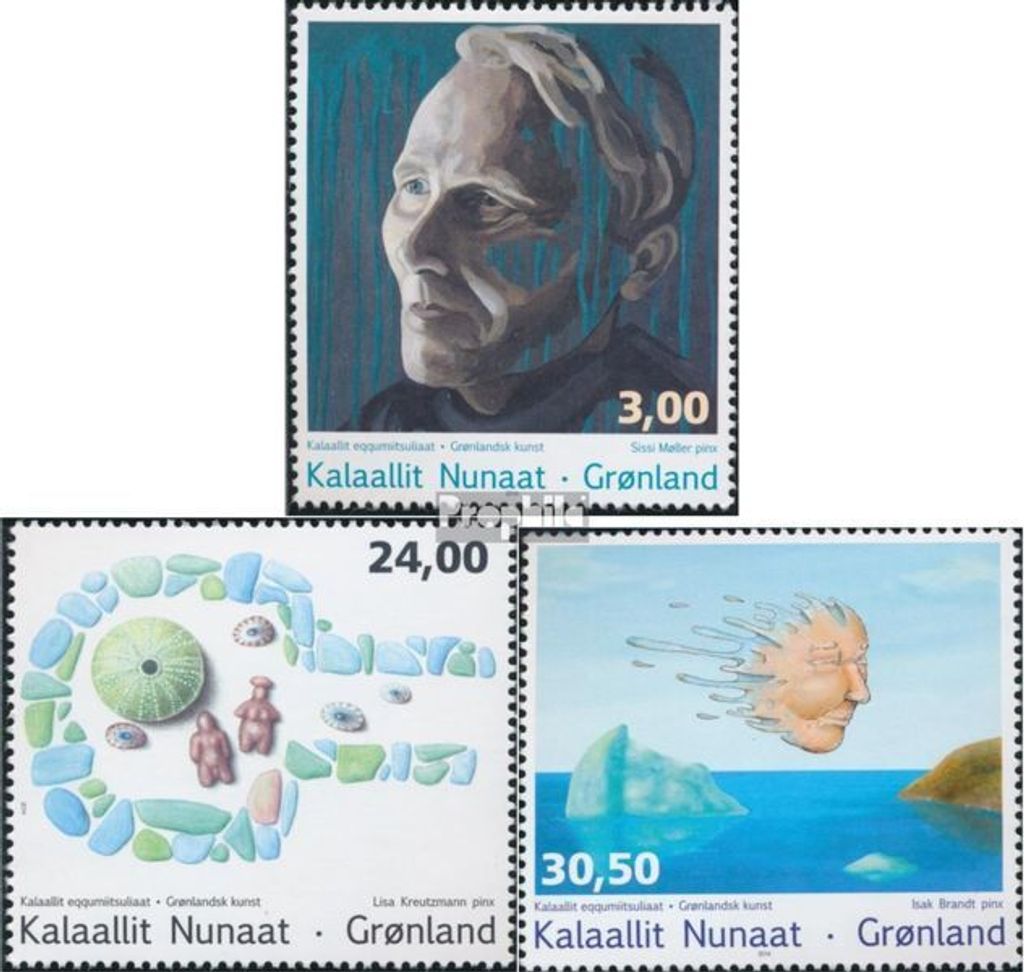 Briefmarken Dänemark - Grönland 2014 Mi 669-671 (kompl.Ausg.) postfrisch Kunst