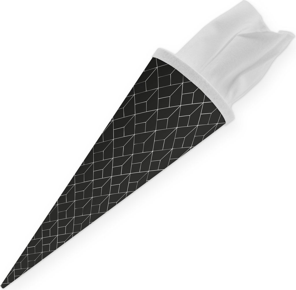itenga Geschwister Schultüte 35cm "Muster abstrakt" schwarz weiß