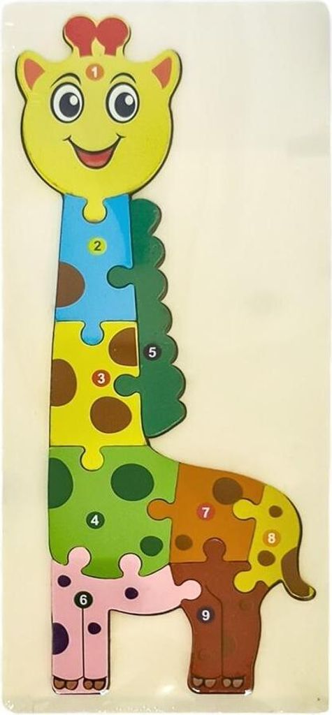 Puzzle drewniane kids z cyframi Żyrafa